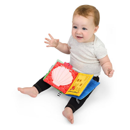 Baby Einstein Ocean Explorers Ocean Opposites Soft Activity Book, Sensory Cloth Book with Textures & Mirror, 0-36 Months