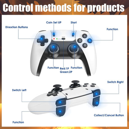 2026New Wireless Retro Game Console 23 Simulators and Over 40,000 Games Plug and Play 4K HD HDMI TV Game 2.4G Wireless Controllers(128G)