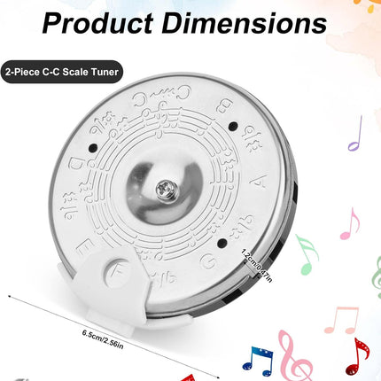 2pcs 13 Tone Pitch Pipe, High Sensitivity Chromatic C-C Scale Pitch Pipe Tuner Music Tuning Accessories for Guitar Bass Violin Cello Ukulele Singers & More