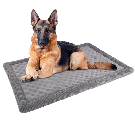 Colchoneta para jaula de perro 30x19 inch, gris, espuma viscoelástica, para perro pequeño y mediano, lavable, antideslizante
