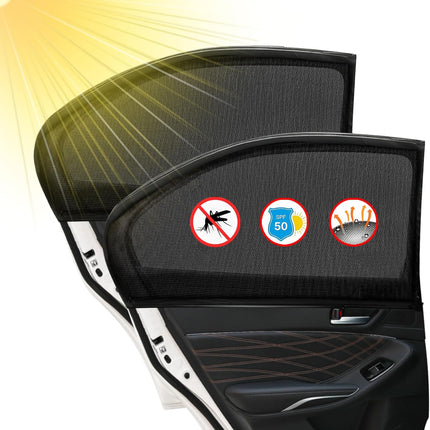 2 Pack Back Car Window Covers Shades Car Side Window Sun Shades,Sunshade for car Window Baby, UV Protection Breathable Spandex Window Covers, Universal Fit Most (99%) of Cars(Medium 39.5"x20")