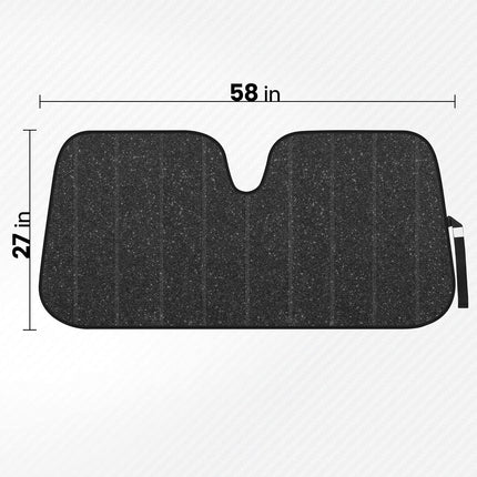 AS-2511 Front Windshield Shade-Accordion Folding Auto Sunshade for Car Truck SUV-Blocks UV Rays Sun Visor Protector-Keeps Your Vehicle Cool-57 x 27 Inch, Black Glitter