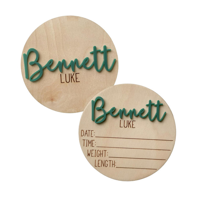 Double Sided Personalized Newborn Announcement Sign for Hospital