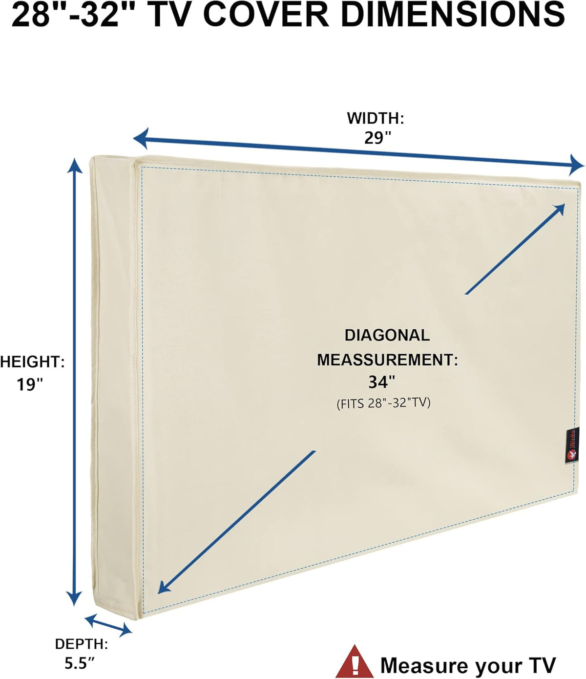 Outdoor TV Cover 28 to 32 inch Weatherproof, Cover Size 29''L x 19''H, Waterproof for Outside Flat - photo 2