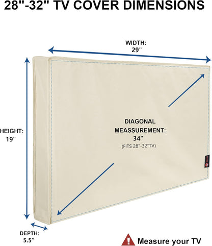 Outdoor TV Cover 28 to 32 inch Weatherproof, Cover Size 29''L x 19''H, Waterproof for Outside Flat - photo 2