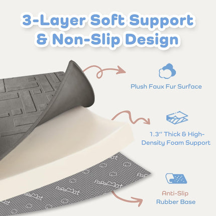 Baby Play Mat for Floor, 1.3" Thick 79x118 Plush Soft Foam Mats for Toddler Kids Crawling, Non-Slip Easy Care Nursery Rug for Playroom Living Room (Light Grey)
