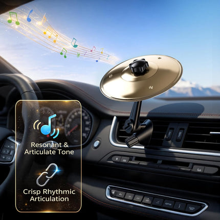 Car Cymbal Air Vent, Mini Crash Cymbal Car Decorations Accessories, Funny Drummer Gifts for Music Lovers, Car Gadgets, Suitable for Most Vehicles (Gold)