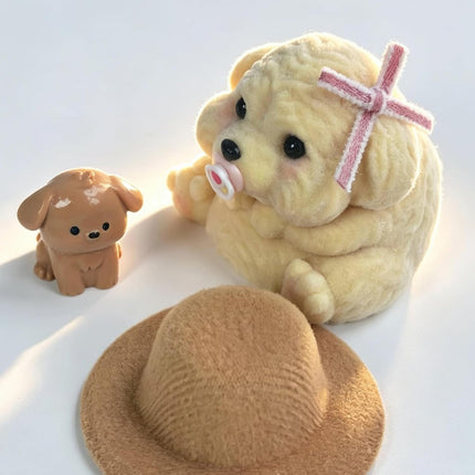 Handmade Taba Squishy Dog Toy, Cute Squishy Puppy, Realistic Silicone Mochi Fidget Pup, Stress Relief Gift for Adults & Kids (Fat Puppy)