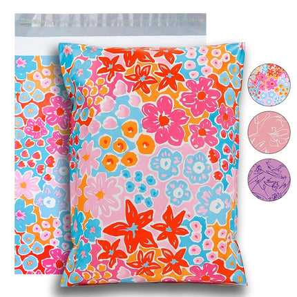 100pcs 10x13 Inches Poly Mailers Waterproof & Tear Resistant Mailing Envelopes, Cute Small Business Bags for Clothes, Gifts - Flowers