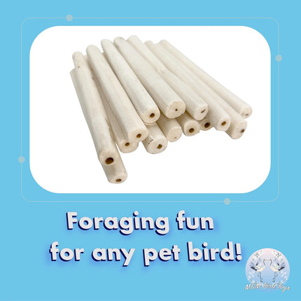 5512 Skinny Sola Logs Pk20 - Handcut skinny sticks of natural sola wood, Airdried, Lightweight, Easy to chew for all size of pet birds, Versatile, Great for Budgie Canary Lovebird Parrotlet Canary