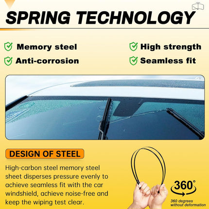 AUTOBOO 13" and 13" Windshield Wipers Blades (Pack Of 2),OEM Quality Premium All-Seasons Wiper blades,Stable and Quiet Armor wiper blades