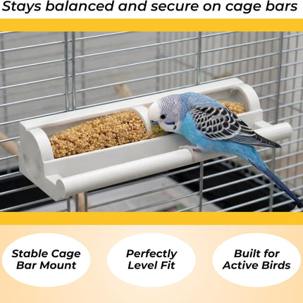 Premium Millet Holder - Mess-Capture Design for Clean Cages - Specially Designed for Small Birds Like Parakeets, Budgies, Lovebirds, Cockatiels, and Finches (Mordern Matte Edition)