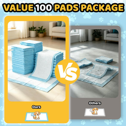 100 Count Dog Pee Pads 34" x 28", Absorbent Leak-Proof Training Pads
