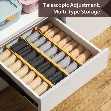 Adjustable Bamboo Drawer Dividers — 4 Pack, 17-22 in, Expandable