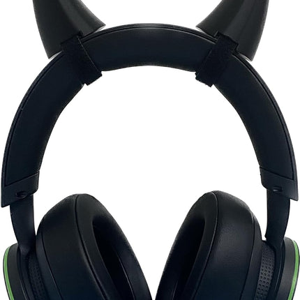 2x demon horns for Headset/Cosplay - Made In USA -16 Colors Combos (Black)