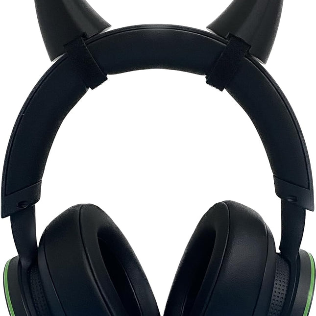 2x demon horns for Headset/Cosplay - Made In USA -16 Colors Combos (Black)