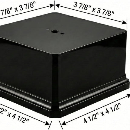 Premium Black Gloss Display Base – Weighted Square Pedestal for Trophies, Sculptures, 3D Prints, & Crafts – Heavy-Duty Riser Stand (4.5x4.5x2.5 inch)