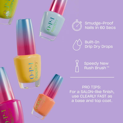 OPI RapiDry Quick Dry Nail Polish Colors | Opaque, Crème, & Shimmer Winter Shades | Smudge Proof, and Fast Drying in 60 Seconds | Vegan Formula