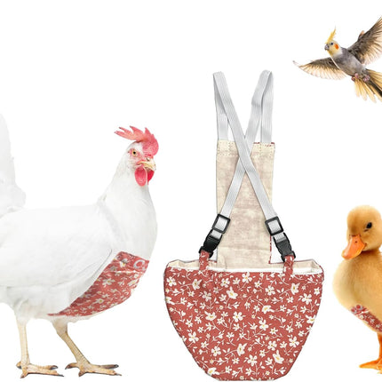 Chicken Diapers Duck Diaper Bird Diapers Diaperalls for Hens, Roosters, Ducks, Ducklings, Birds, Pigeons - Reusable, Adjustable by Uni Infinity (Pink Floral, Chicken Large, 1, Count)
