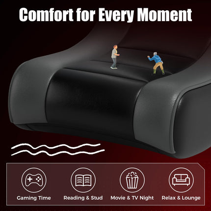 Floor Rocker Gaming Chair – Adjustable Angle Limiter, Ultra Lightweight Ergonomic Floor Rocking Game Seat for Gaming and Lounging, Black