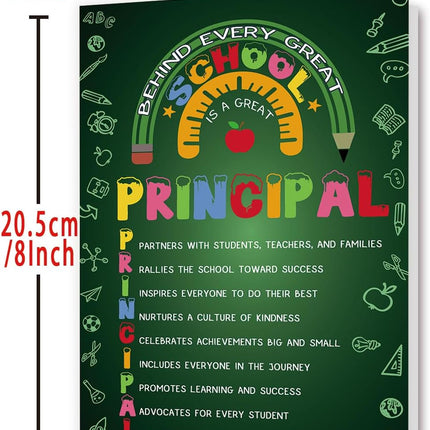 Thank You Principal Card for Men Women, Appreciation Gift for School Principal, School Leader Thank You Gift, End of Year Principal Gift