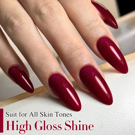 15ML Gel Nail Polish Pure Sheer Same Color Same Bottle Soak Off Gel Polish Art Manicure Salon DIY at Home for Women (Burgundy-A1129)