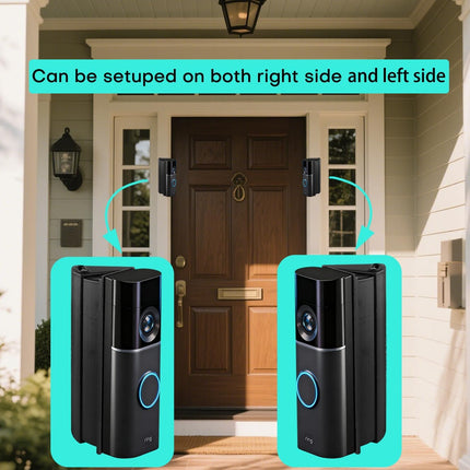 30°-55° Adjustable Angle Mount Bracket for Ring Wired Doorbell Pro 3rd Gen 4K/ Plus 2nd Gen 2K 2025, Both Drill & No Drill Aavailable with Security Screws