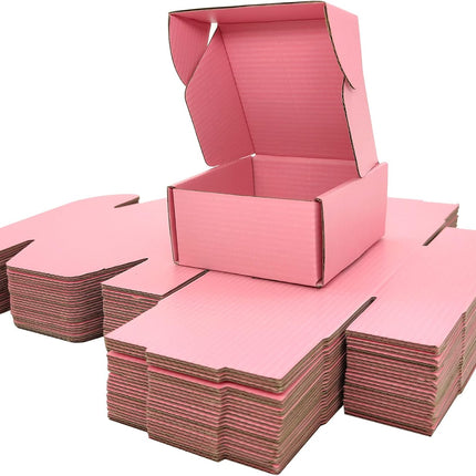 Small Pink Shipping Boxes for Small Business Pack of 25-4x4x2 inches Cardboard Corrugated Mailer Boxes for Shipping Packaging Craft Gifts Giving Products