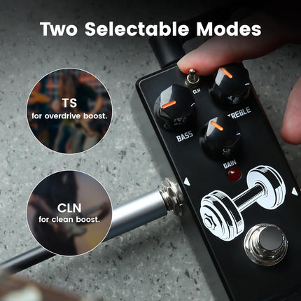 SORAN JBS-01 Booster Mini Pedal for Electric Guitar,Two Selectable Modes, Clean and TS Booster,Sturdy Metal Case,True Bypass,DC 9V