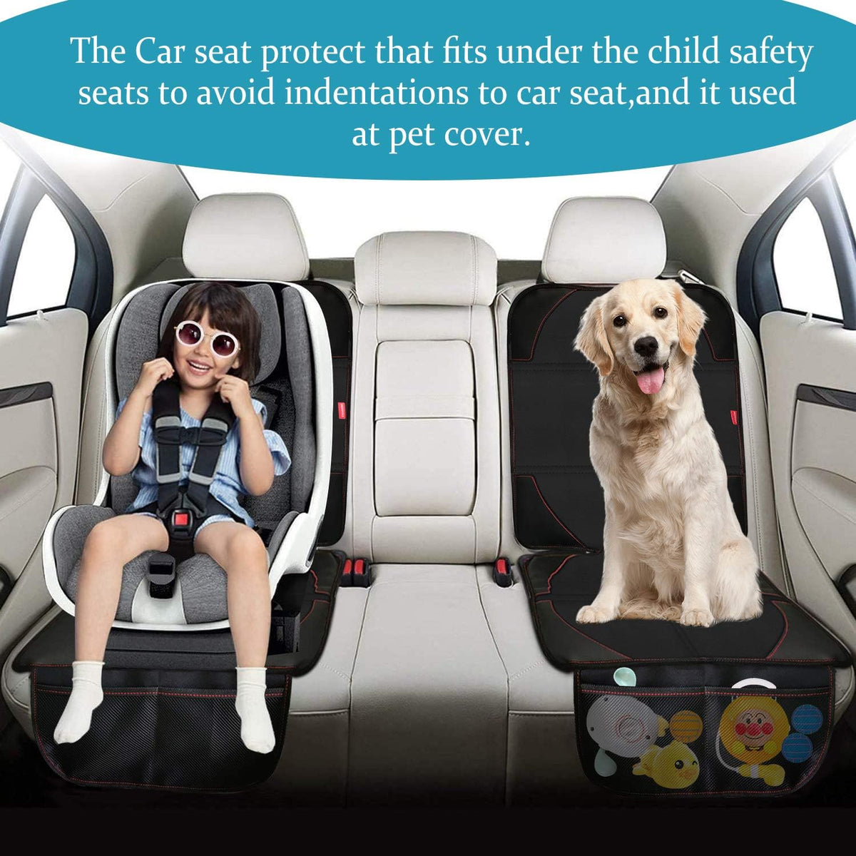 2 Pack Black Waterproof Car Seat Protectors with Thick Padding - photo 4