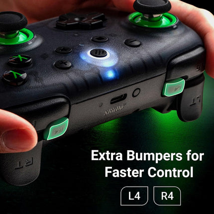 AKNES 8BitDo Ultimate 2C Wireless 2.4G Controller for Windows PC and Android, Gamepad with Hall Effect Joysticks and Hall Triggers, 1000Hz Polling Rate, Remappable L4/R4 Bumpers - Transparent Black
