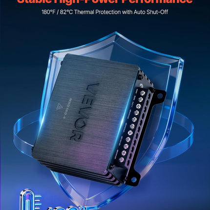 4 Channel Car Audio Amplifier 2 Ohm Stable Bridgeable Class D Full Range Amp Max Power 4 x 110W @ 4 Ohm / 4 x 160W @ 2 Ohm for Car SUV Truck Off-Road
