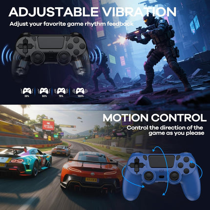 AROEVEIB 2 Pack Controller with Charger Dock for PS4 Wireless Game Controller, with LED Charging Dock Station, 2 USB Cable