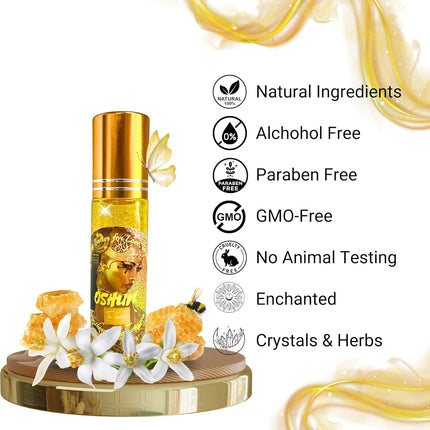 Roll-On Oils – Pheromone-Infused Ritual Perfume Oil, Unisex 10ml | Hoodoo, Wicca, Pagan, Conjure, TSA-Friendly (Oshun)
