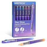 Liquid Ink Rollerball Pens: 8ct Assorted Colors Fine Point Tip 0.7mm Roller Ball Rolling Pen for Smooth Writing Coloring Drawing Journaling No Bleed & Smear &Smudge Multi Colored