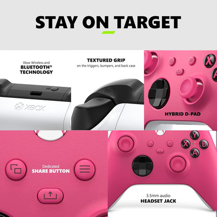 Xbox Wireless Gaming Controller (2025) – Deep Pink – Play on, Windows, Android, iOS, FireTV Sticks, Smart TVs, VR Headsets