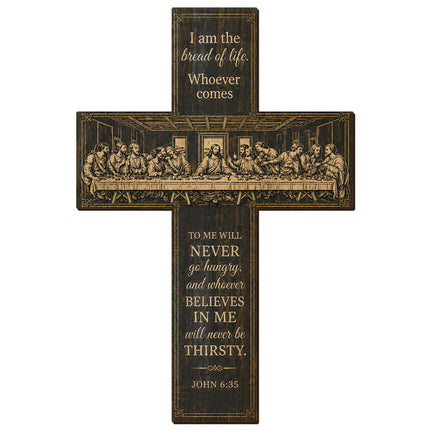 Wooden Cross Wall Decor, 12 Inch Lightweight Christian Wall Art