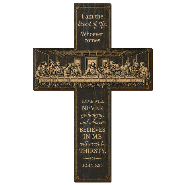 Wooden Cross Wall Decor, 12 Inch Lightweight Christian Wall Art
