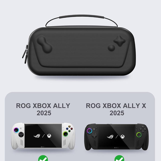 Carrying Case for ROG Xbox Ally & Xbox Ally X 7" 2025, EVA Hard Travel Storage Bag with 5 SD Card Slots, Protective Pouch for Handheld Gaming Console & Accessories -Black