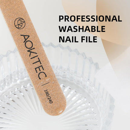 Aokitec 10 PCS Nail Files Professional, 100/180 Grit Double Sided Emery Boards, Nail Art Tools for Acrylic Natural Nails, Manicure Pedicure Tools for Home Salon Use