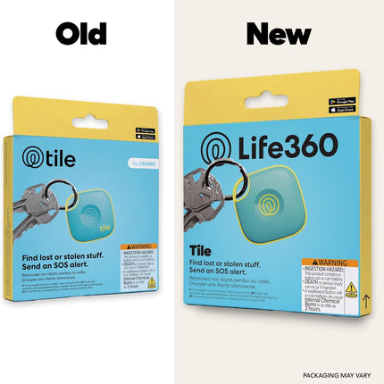 Life360 Tile - Bluetooth Tracker, Keys Finder and Item Locator for Keys, Bags and More. Phone Finder. Both iOS and Android Compatible. 1-Pack (Aqua Lemon)