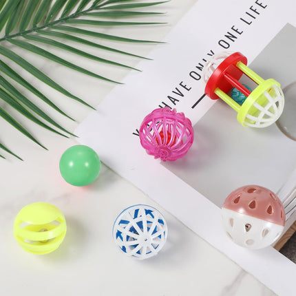 6pcs Foraging Ball Bird Toys, Feeder Toys Foot Talon Toy Chewing Training Rattle Bell Balls Parrot Cage Toys for Parakeets, Cockatiels, Conures, Love Birds and Other Small to Medium Birds