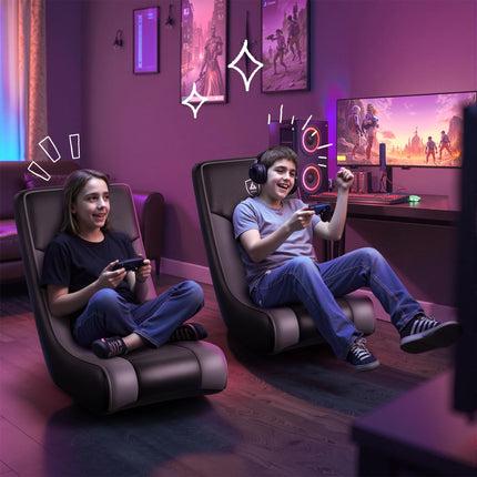 Floor Rocker Gaming Chair – Adjustable Angle Limiter, Ultra Lightweight Ergonomic Floor Rocking Game Seat for Gaming and Lounging, Black