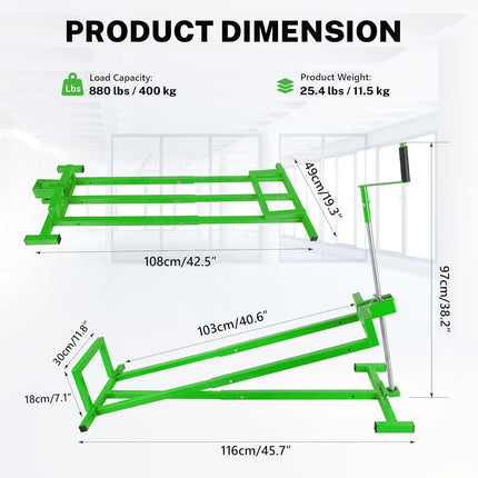 880 Lbs Capacity Telescopic Riding Lawn Mower Lift Jack – Foldable Design with Hand Crank & Electric Handle for Lawn mowers and Garden Tractors
