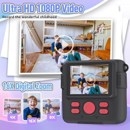 Kids Camera Instant Print, Christmas Birthday Gifts for Kids Age 3-12, Selfie Digital Camera with 1080P - photo 4