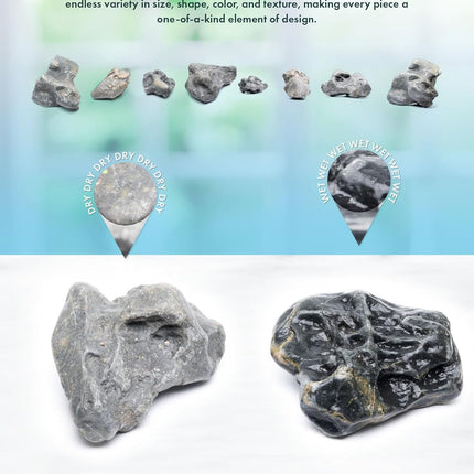 SubstrateSource Natural Aquarium Stones - Bug-Eaten, Pahai, Dark Bluish Green Decorative Aquascaping Rocks for Betta Fish Tank, Cichlids, Shrimp, Hermit Crab & Reptile Enclosure - Hakkai, 10 LB
