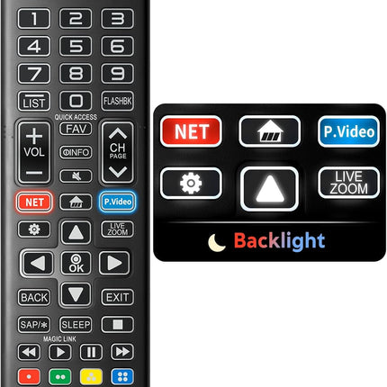 Backlit Remote for LG Smart TV, Universal Replacement for All LG TV Remote Control for Easy Nighttime Use.1-Year Warranty.