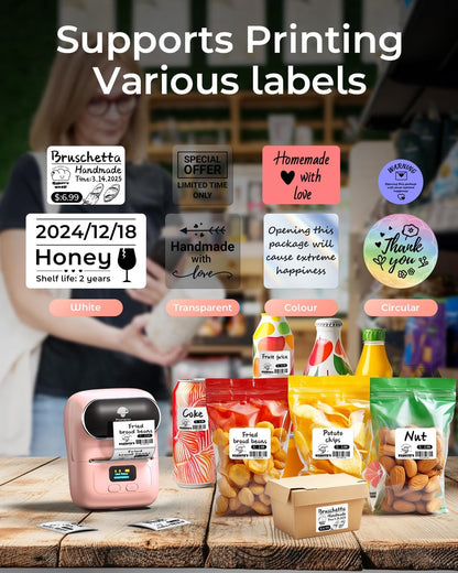 Label Printer - Thermal Label Printer Barcode Label Maker Mini Bluetooth Sticker Printer for Small - photo 3