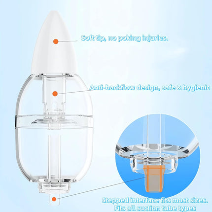Universal Multi-Size Silicone Nasal Aspirator Replacement Tips, Soft Nozzle Connectors Compatible with Most Electric Baby Snot Sucker, Reusable Nose Cleaner Accessories