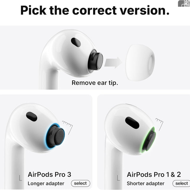 Ultra-Premium Memory Foam Ear Tips for AirPods Pro 1st & 2nd Gen | 3 Pairs | New Ver. | Secure Fit  - photo 2